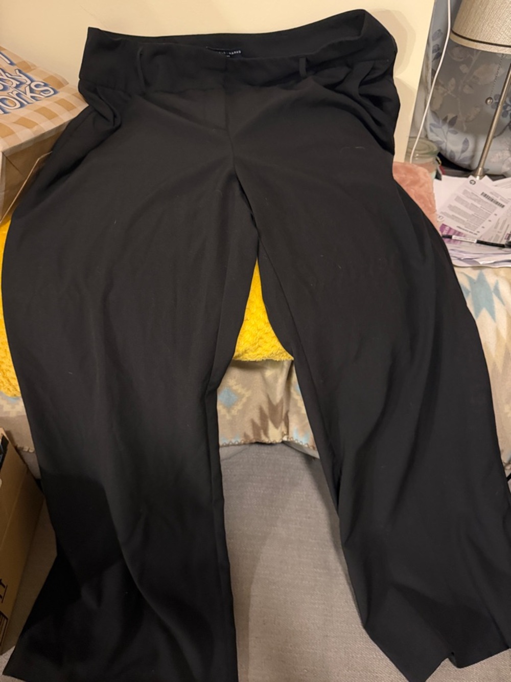 Wide Leg Women's Pants - Black